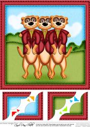 8 x 8 Meerkats Scalloped Corner Topper