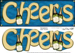 Large Dl Champagne Cheers Quick Card 3D Decoupage