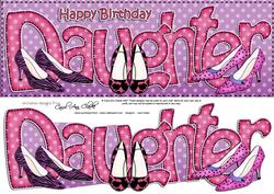 Large Dl Birthday Daughter Shoes Quick Card 3D Decoupage