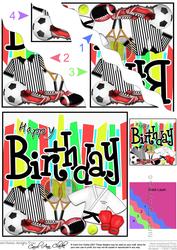 Birthday Sports N Games Wavy Corner Side Stacker Topper