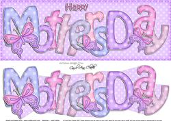 Large Dl Mothers Day Butterflies Card & 3D Decoupage