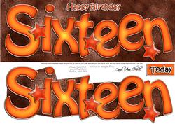 16th Birthday Large Dl Quick Card N 3D Decoupage