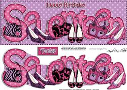 17th Birthday Large Dl Quick Card N 3D Decoupage