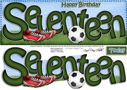 17th Birthday Large Dl Quick Card N 3D Decoupage