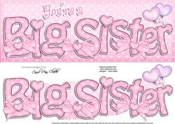 Large Dl Big Sister Felties Card & 3D Decoupage
