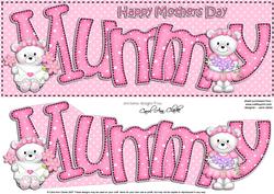 Large Dl Mothers Day Mummy Teddies Quick Card N 3D Decoupage