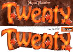 20th Birthday Large Dl Quick Card N 3D Decoupage