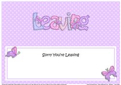 Sorry You're Leaving Butterflies Large Dl Matching Insert