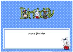 Westie & Scottie Dogs Bithday Matching Large Dl Insert