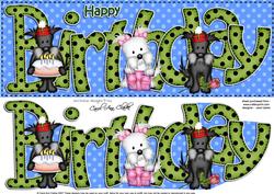 Westie & Scottie Dogs Large Dl Birthday 3D Decoupage