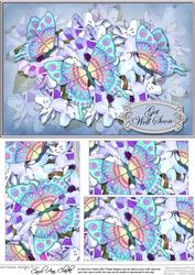 A5 Get Well Flowers & Butterfly Pyramage Topper