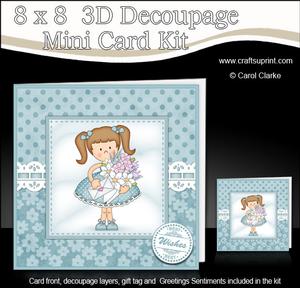 8 x 8 3D Liz's Flowers Mini Kit with 3D Decoupage