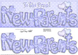 Large Dl New Parents Felties Card & 3D Decoupage