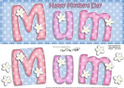 Large Dl Mothers Day Mum Quick Card N 3D Decoupage