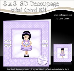 8 x 8 3D Girlz Roz's Cupcake Mini Kit with 3D Decoupage
