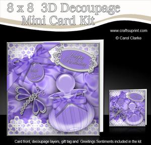 8 x 8 Perfume Lace & Dragonfly Mini Kit with 3D Decoupage