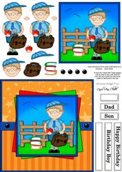 Schoolboy Zeke Quick Card with 3D Decoupage