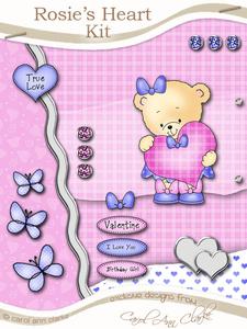 Rosie's Heart Kit Pink with Decoupage