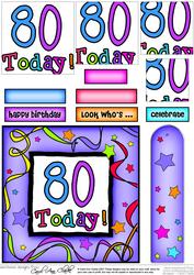 80th Birthday Quick Card with Pyramage
