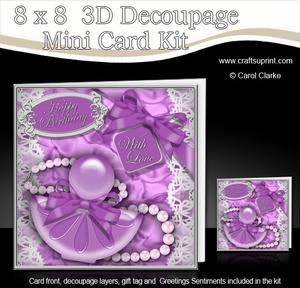 8 x 8 Perfume & Pearls Mini Kit with 3D Decoupage