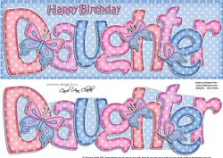 Large Dl Birthday Daughter Butterflies Card & 3D Decoupage