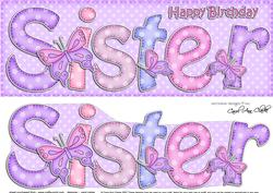 Large Dl Birthday Sister Butterflies Card & 3D Decoupage