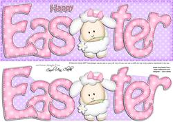 Large Dl Easter Lamb Quick Card & 3D Decoupage