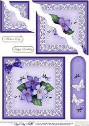 Pretty Viola Quick Card Wavy Corner Side Stacker Topper
