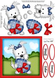 Jock the Westie's Easter Egg Quick Card & 3D Decoupage