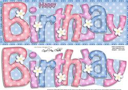 Large Dl Birthday Quick Card N 3D Decoupage