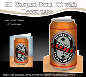 Number 1 Geezer Beer Can Shaped Card with Decoupage