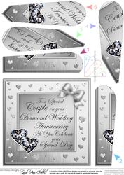 Elegant Hearts Diamond Wedding Anniversary Fan Pyramage