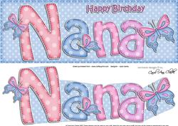 Large Dl Birthday Nana Card & 3D Decoupage