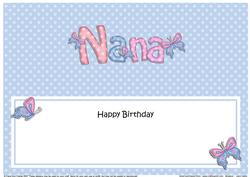 Birthday Nana Matching Large Dl Insert