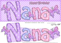 Large Dl Birthday Nana Card & 3D Decoupage