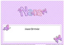Birthday Nana Matching Large Dl Insert