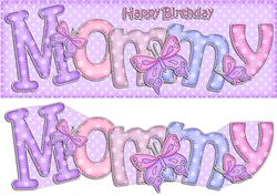 Large Dl Birthday Mommy Card & 3D Decoupage