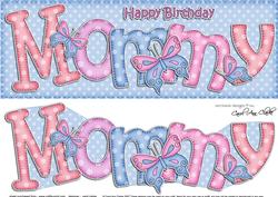 Large Dl Birthday Mommy Card & 3D Decoupage