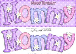 Large Dl Birthday Mommy Card & 3D Decoupage