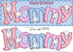 Large Dl Birthday Mommy Card & 3D Decoupage