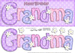 Large Dl Birthday Grandma Card & 3D Decoupage