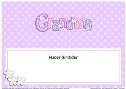 Large Dl Birthday Grandma Matching Large Dl Insert