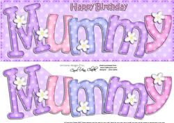 Large Dl Birthday Mummy Card & 3D Decoupage