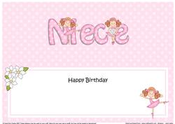 Birthday Niece Large Dl Matching Large Dl Insert
