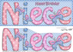 Birthday Niece Large Dl Quick Card 3D Decoupage
