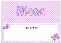 Birthday Niece Large Dl Matching Large Dl Insert