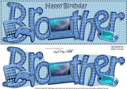 Birthday Brother Large Dl Card N 3D Decoupage