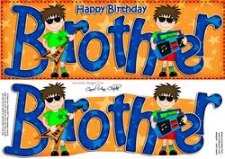 Birthday Brother Large Dl Card N 3D Decoupage
