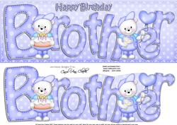 Birthday Brother Large Dl Card N 3D Decoupage