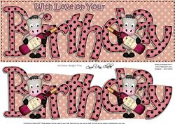Birthday Large Dl Card N 3D Decoupage